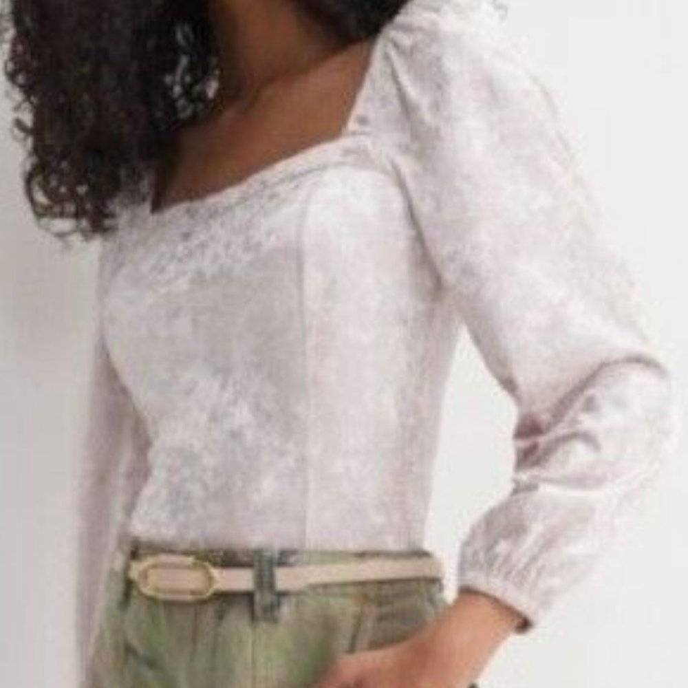 Anthropologie Jessima Square Neck Crushed Velvet Top - Picture 6 of 16